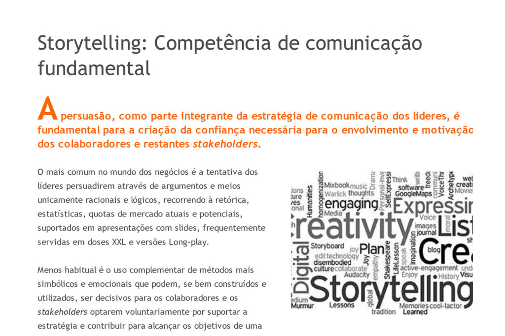 Storytelling Competência de comunicação fundamental para os Líderes